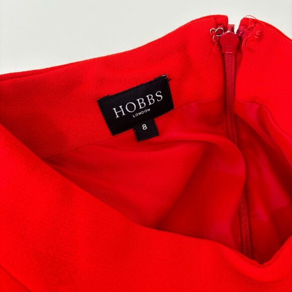 Hobbs London Wool Dress Size 8 Bold Orange Sheath Tailored Mini Career Classic - Picture 11 of 15